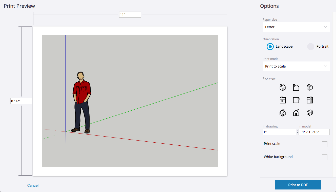 sketchup print to scale on one page