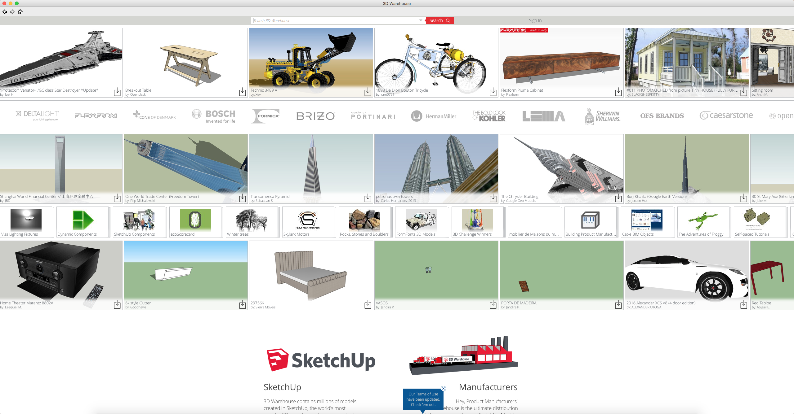 sketchup free 3d warehouse school