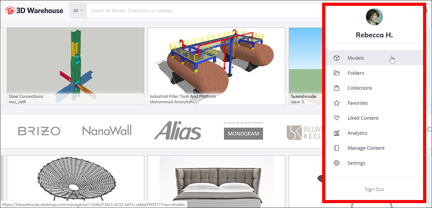 can you use the 3d warehouse from free sketchup