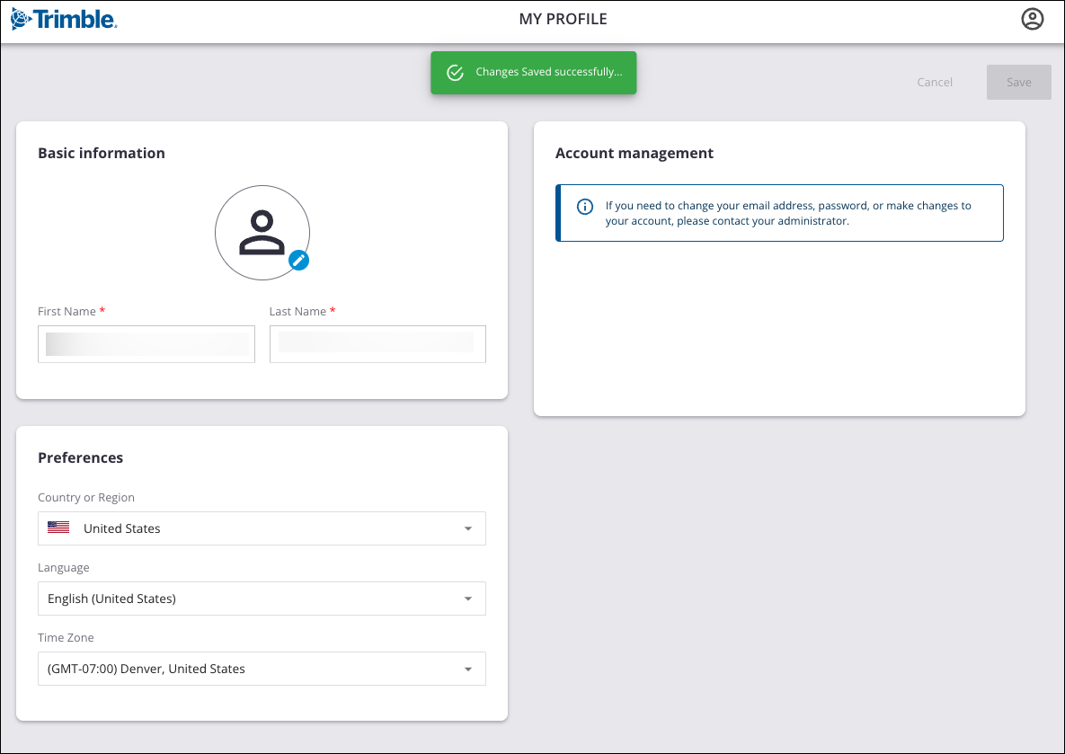 admin profile settings