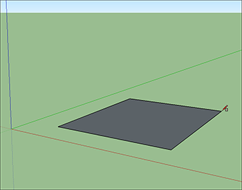 A rectangle drawn on the groundplane