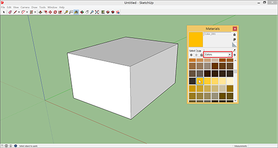 Select Colors in the Materials dialog box.