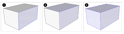 Dubbelklicka på en yta eller kant. Trippelklicka för att välja ett objekt.