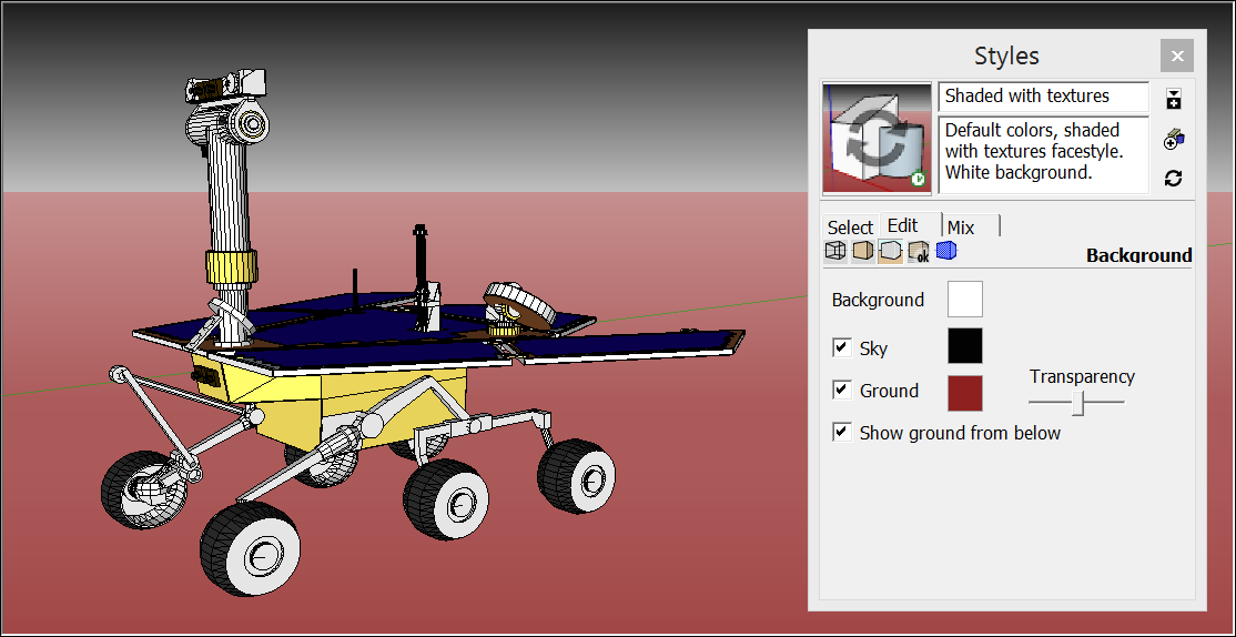 Customizing a Model's Background with Styles | SketchUp Help