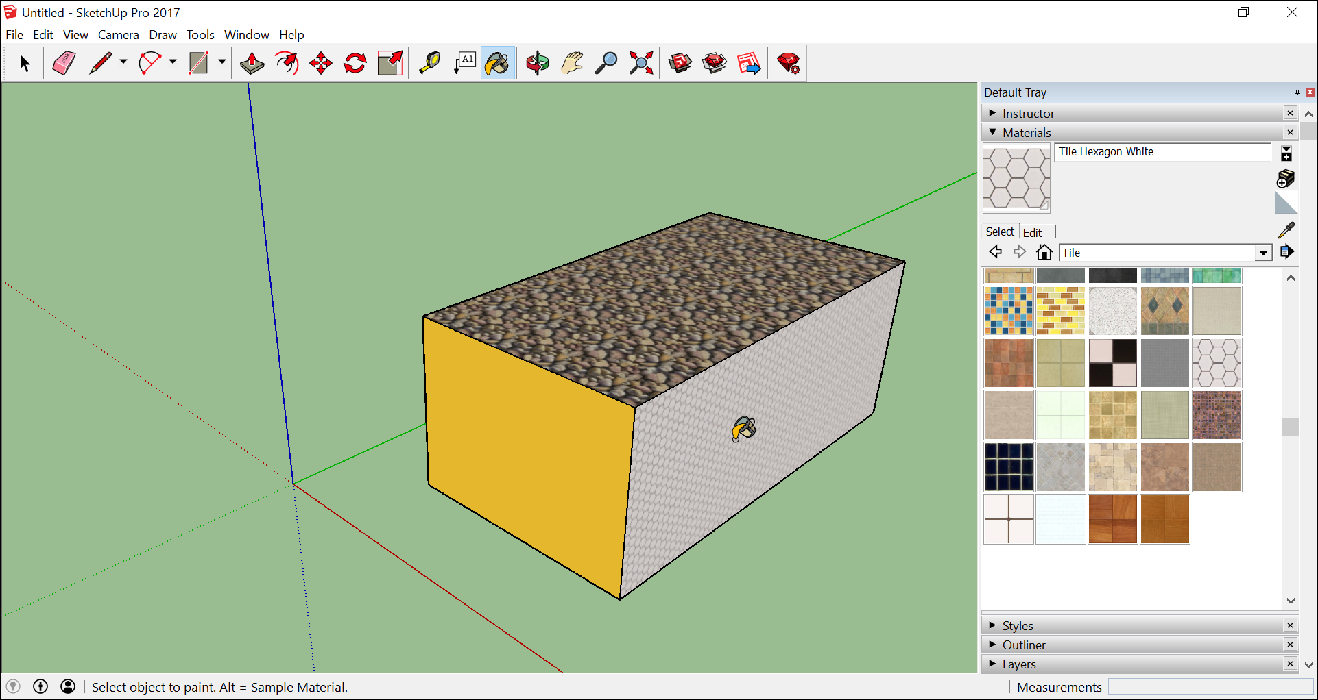 Aplique materiais a um modelo em 3D.