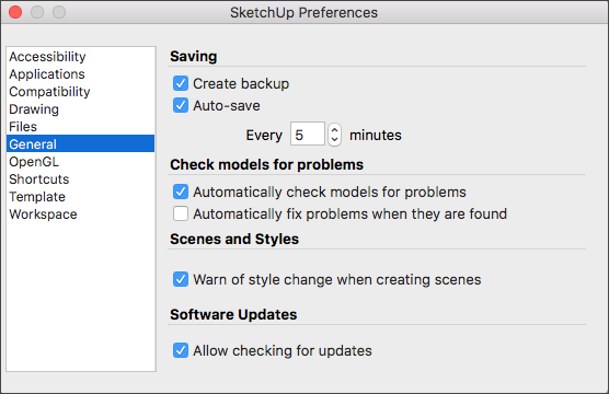 Setting Software And File Preferences Sketchup Help