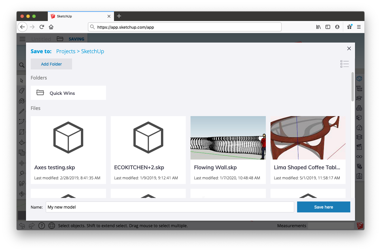 Saving a Model in SketchUp for Web