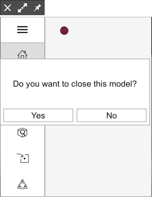 Confirm whether you want to close a model in SketchUp Viewer for HoloLens